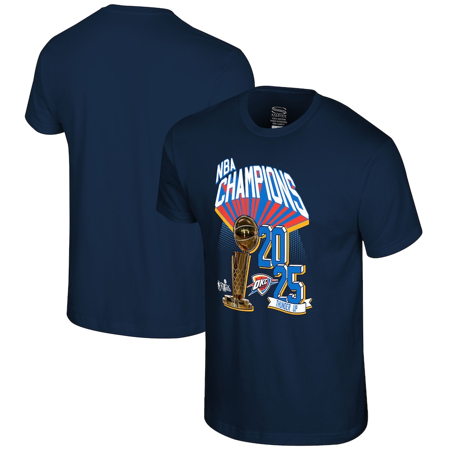 Men 2025 NBA Oklahoma City Thunder blue T shirt style 3